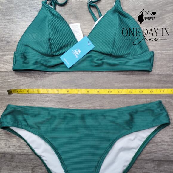 Cupshe V Neck Ribbed One Piece Swimsuit Size M - Picture 5 of 7